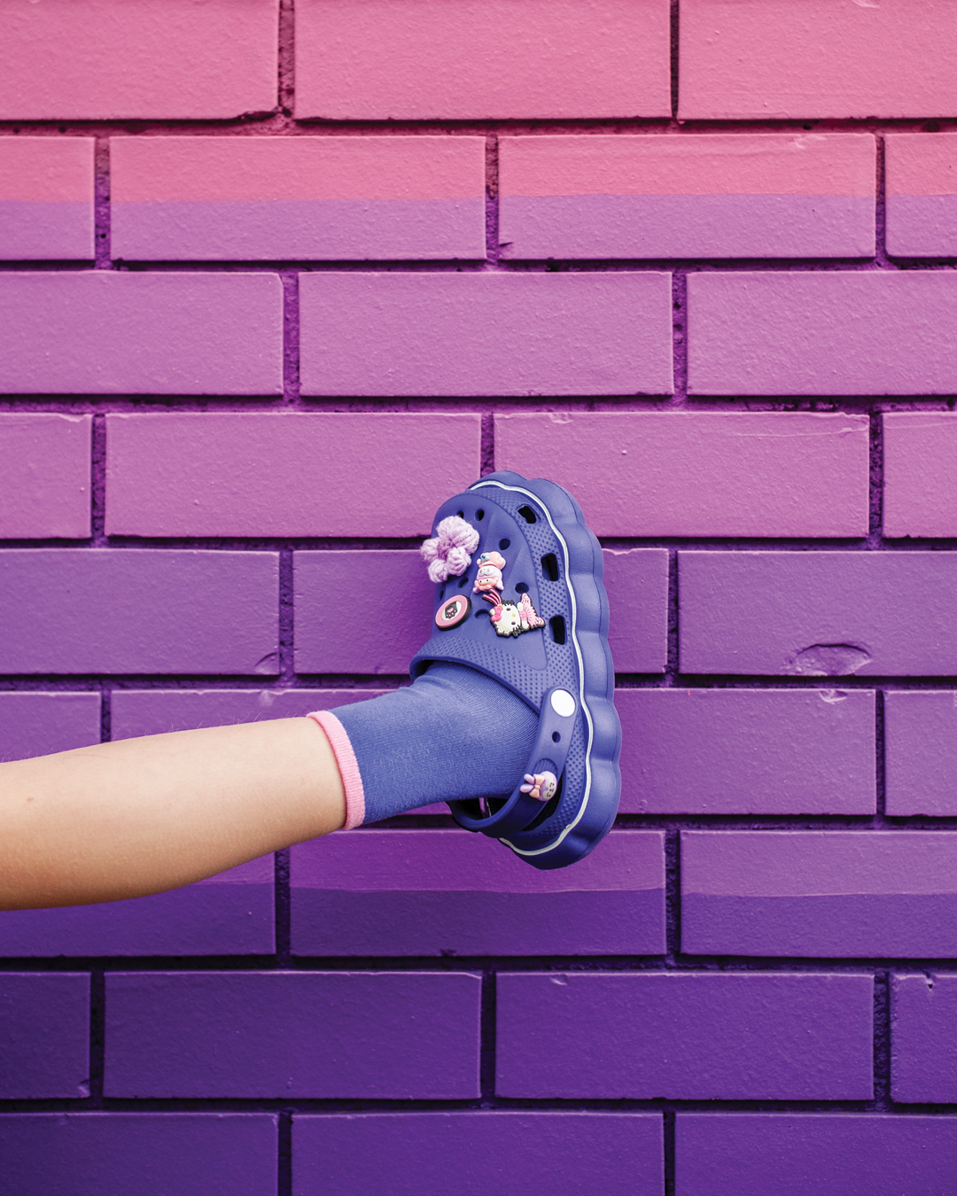 Stripe Top Sensory Sock - Violet