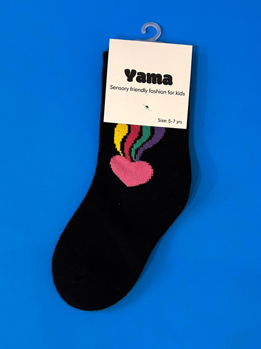 Rainbow Sensory Sock- Black