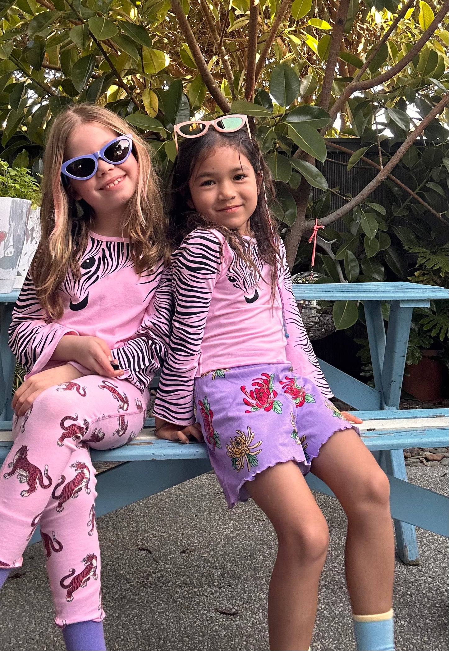 Trumpet sleeve top- Candyfloss Zebra Print