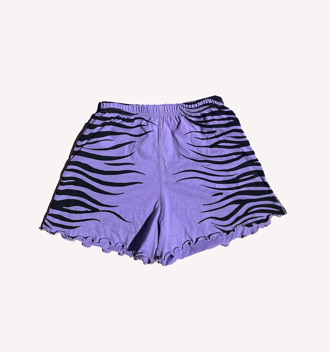Loose jersey Shorts- Violet Zebra Print