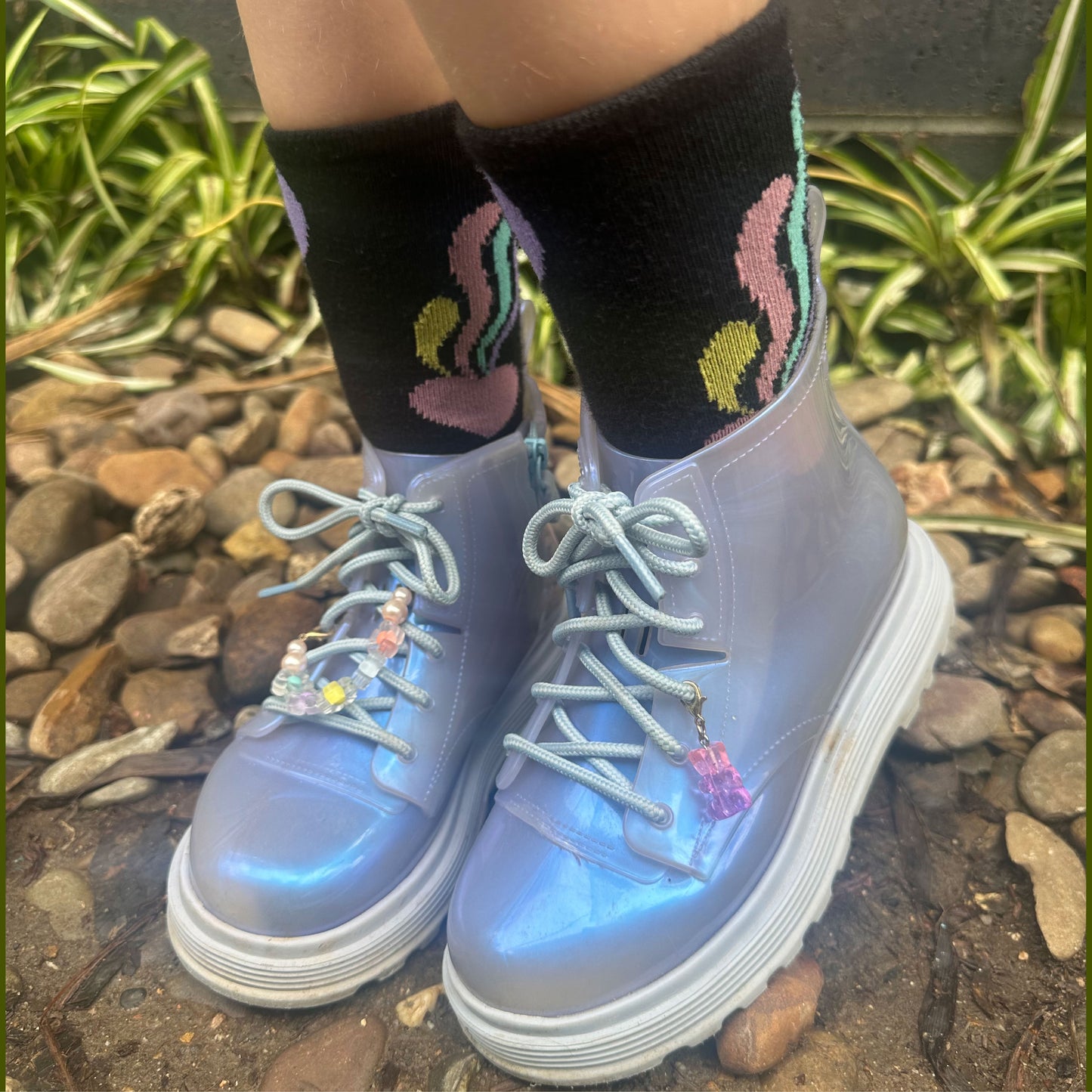 Rainbow Sensory Sock- Black