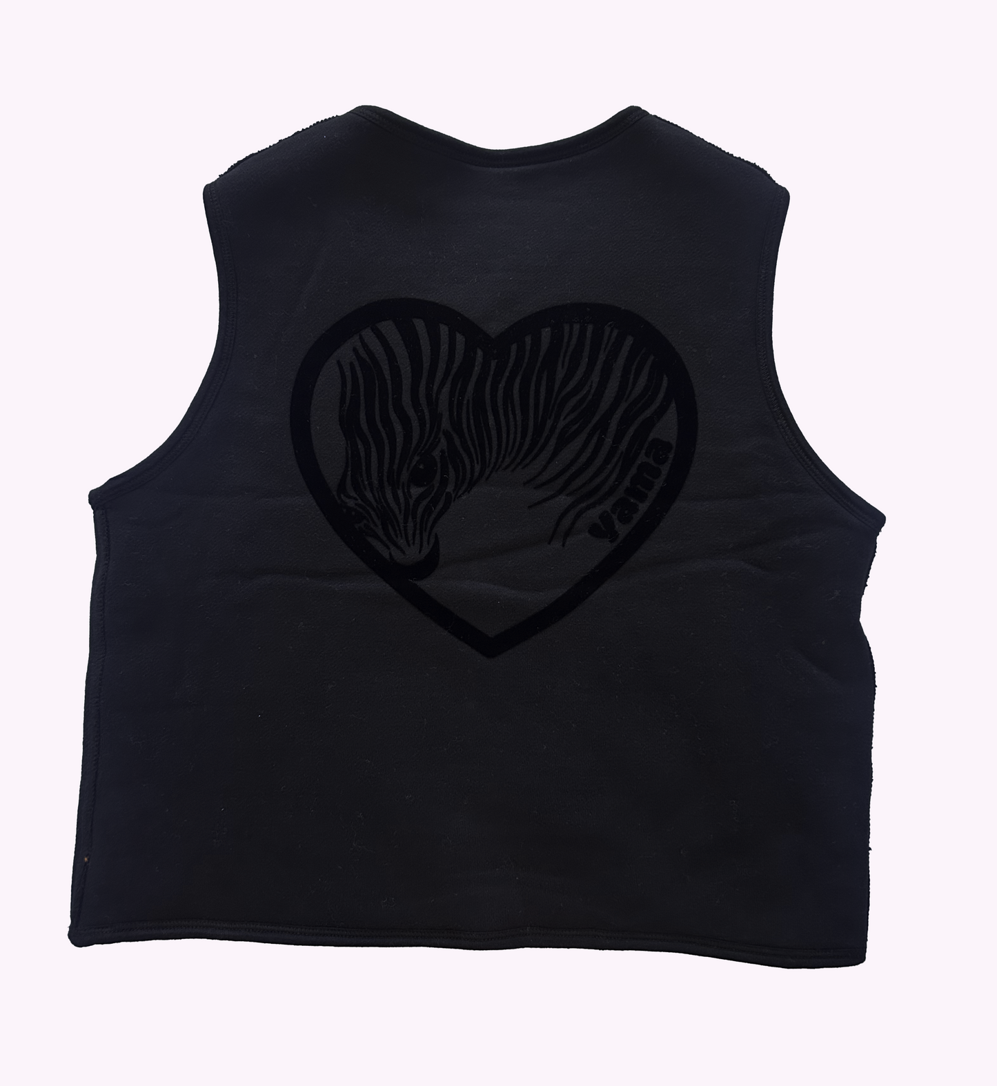 Reversible Vest- Solid Black / Leopard faux fur