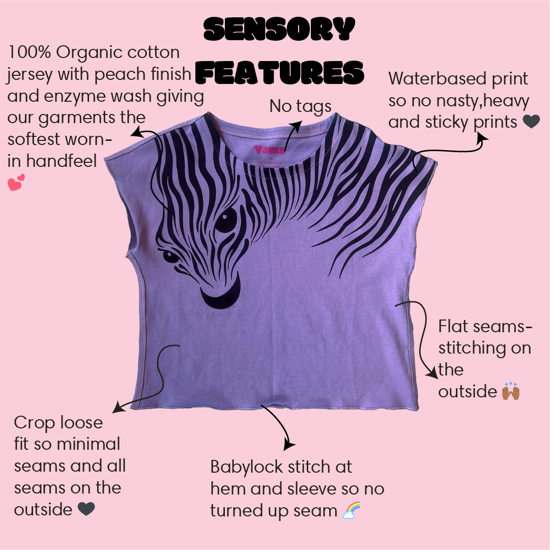 Zebra Crop Tee- Violet