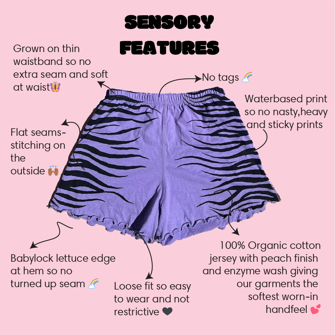 Loose jersey Shorts- Violet Zebra Print
