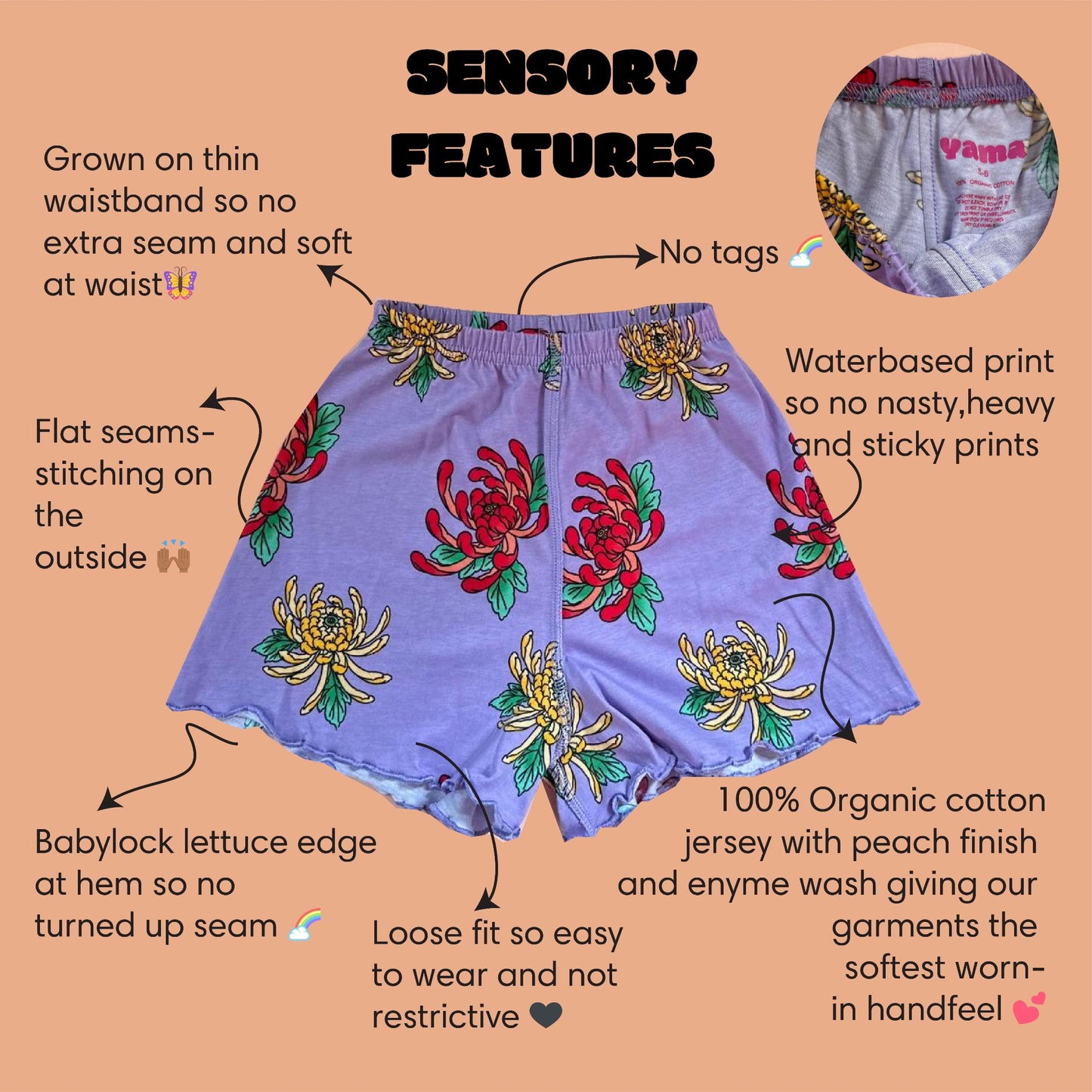 yama sensory flower short violet
