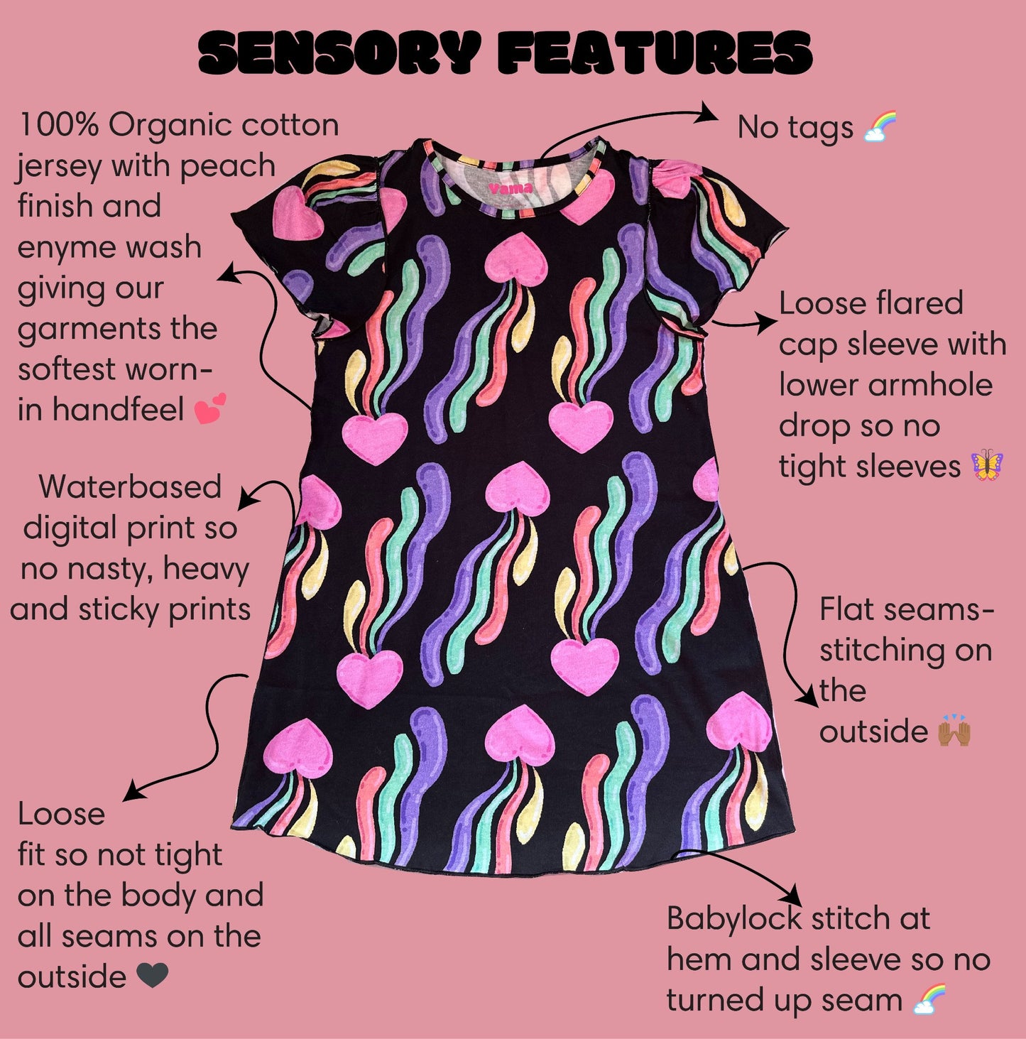 Yama rainbow sensory dress