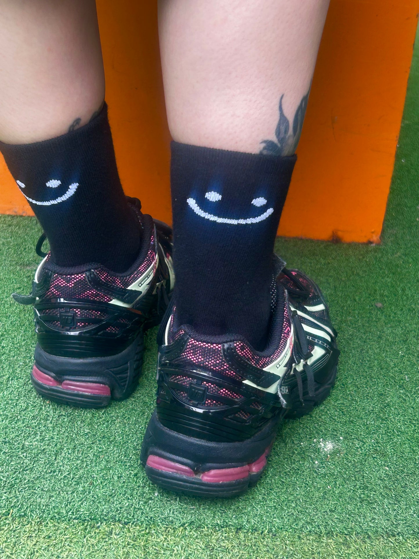 Smiley face Sensory Sock - Black