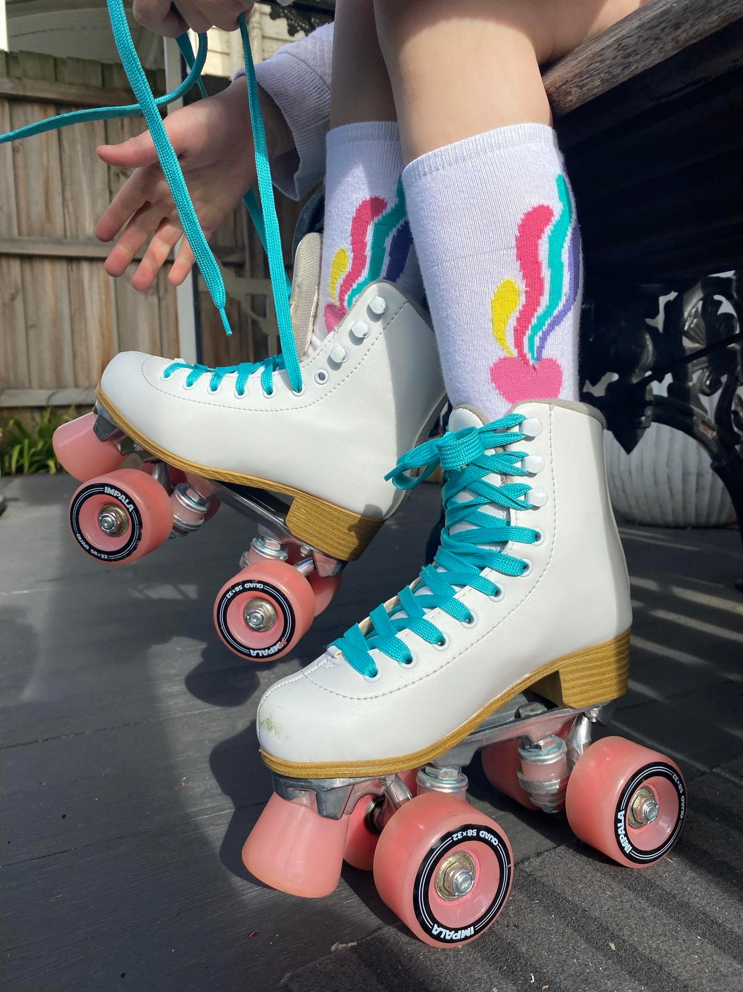 Rainbow Sensory Sock - White