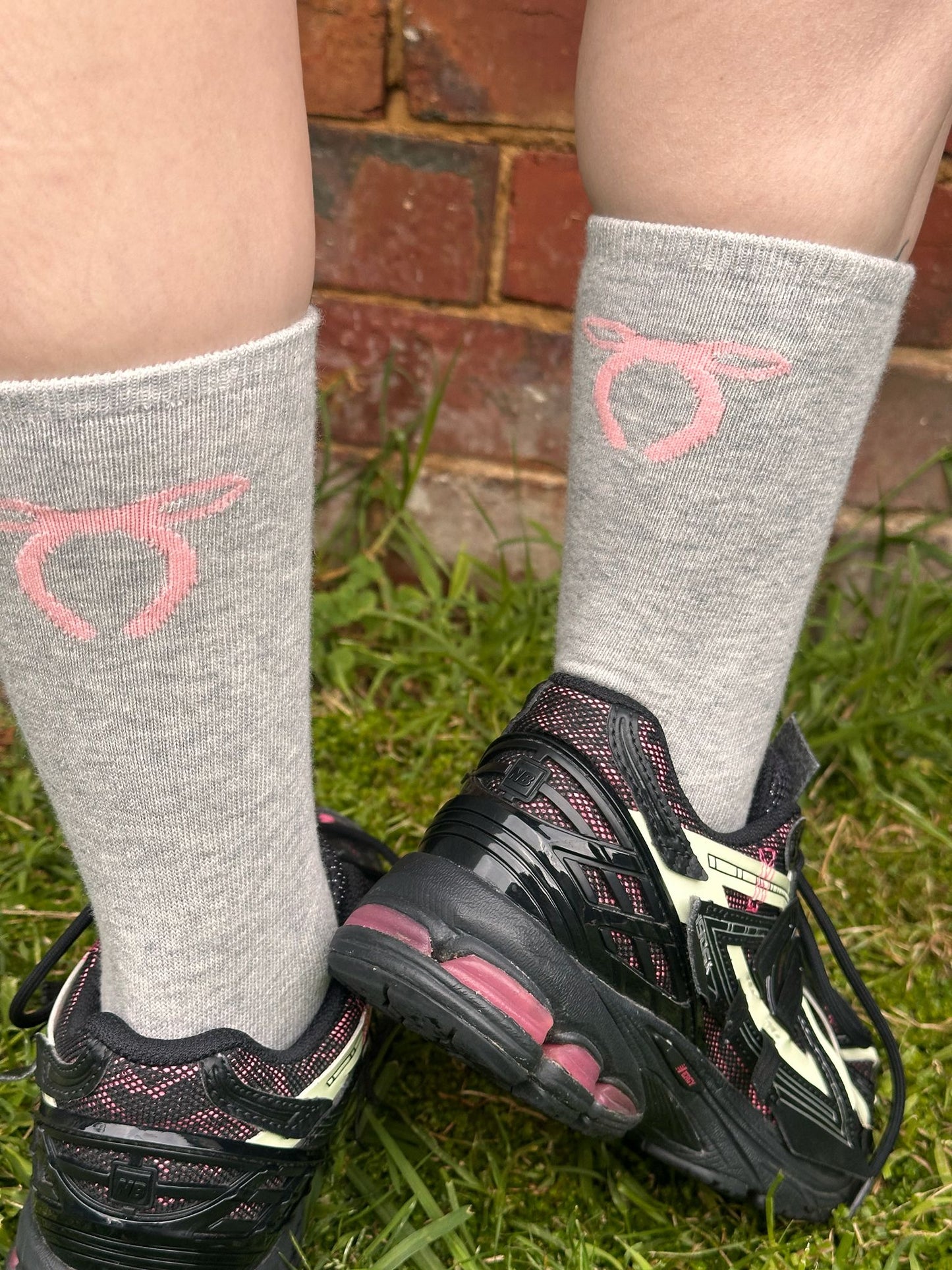 Bow Sensory Sock - Grey marle