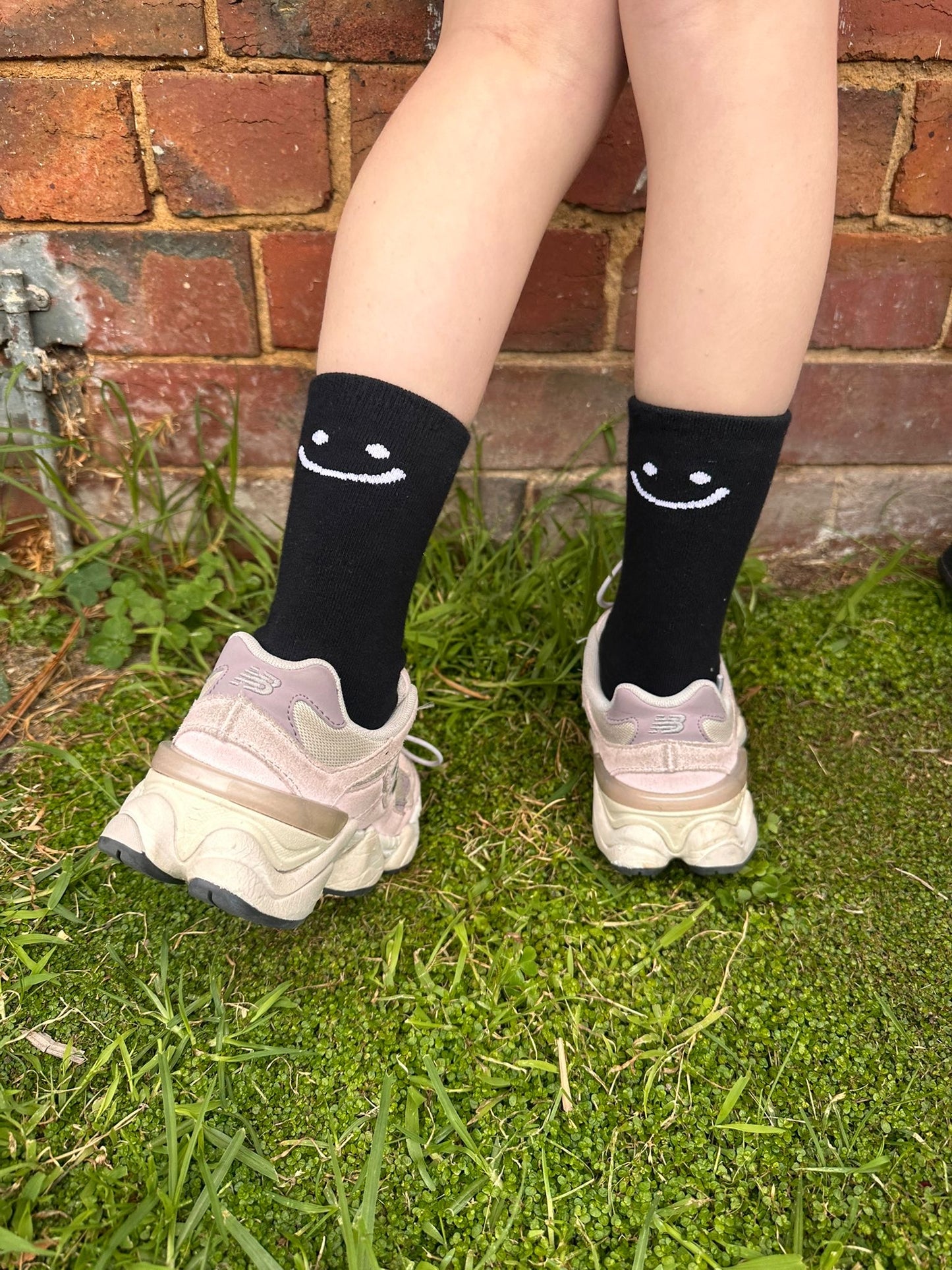 Smiley face Sensory Sock - Black