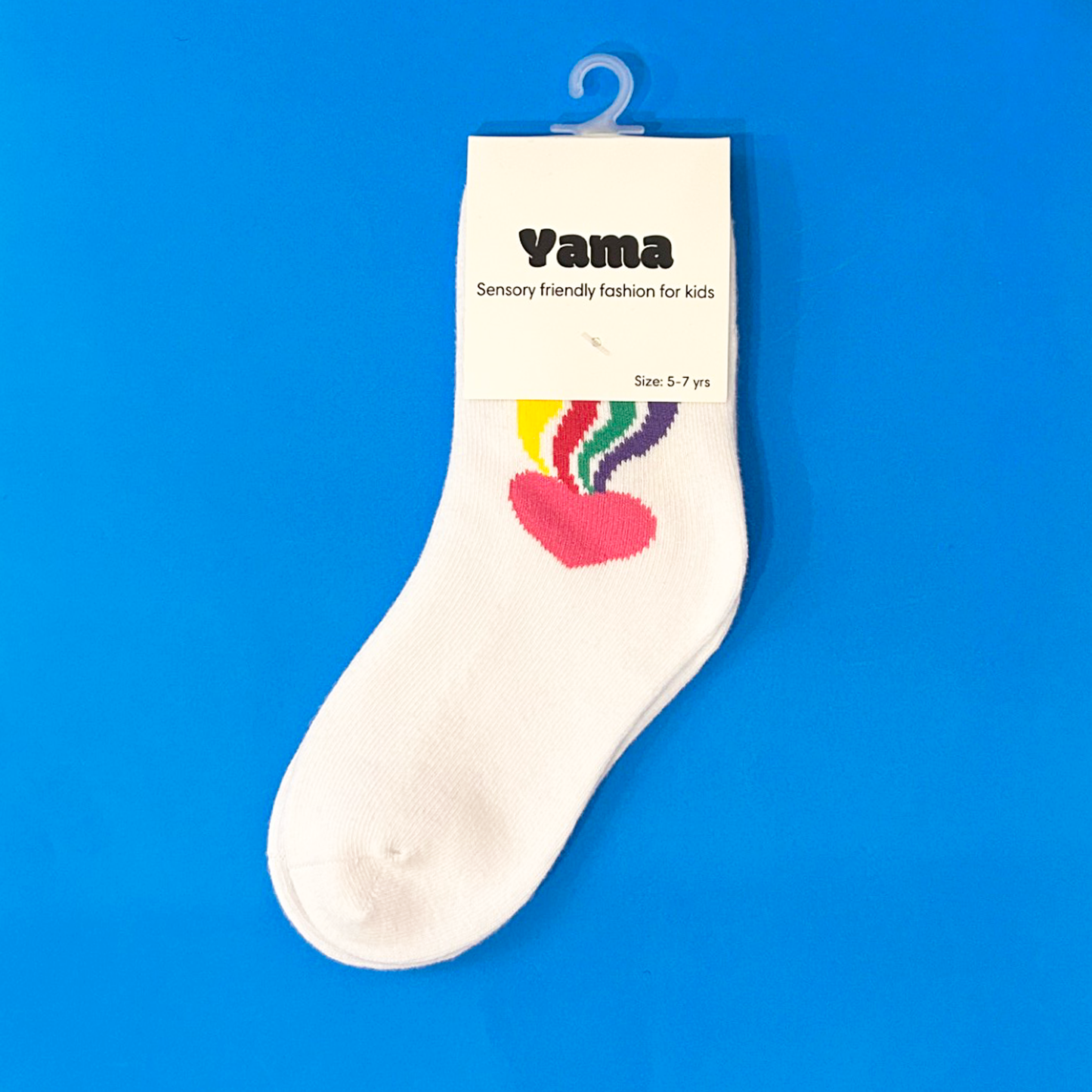 Rainbow Sensory Sock - White